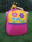 Two flower pink backpack